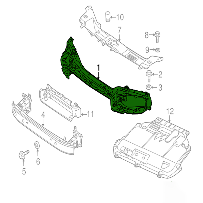 Hỗ trợ bộ tản nhiệt phía trước Womala OE 31335263 khung phía trước cho Volvo S40 V50 C30